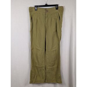 Athleta Lagoon Linen Pants Green Moss Women's Size Large